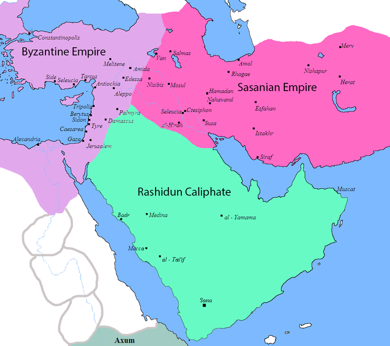 3. After the initial burst out of Arabia after the death of the Prophet the Islamic armies reached India’s gates in the East and knocked at Europe’s doors in Spain in the West. This happened because two great empires of those times almost instantly fell against Islam.