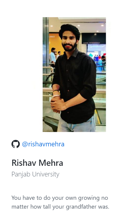 rishavmehraa's tweet photo. Glad to be a part of the wonderful GitHub Graduation Year Book.
@GitHubEducation 
#GitHubGraduation2022 #GitHubGraduation https://t.co/dbfNZMqpvO