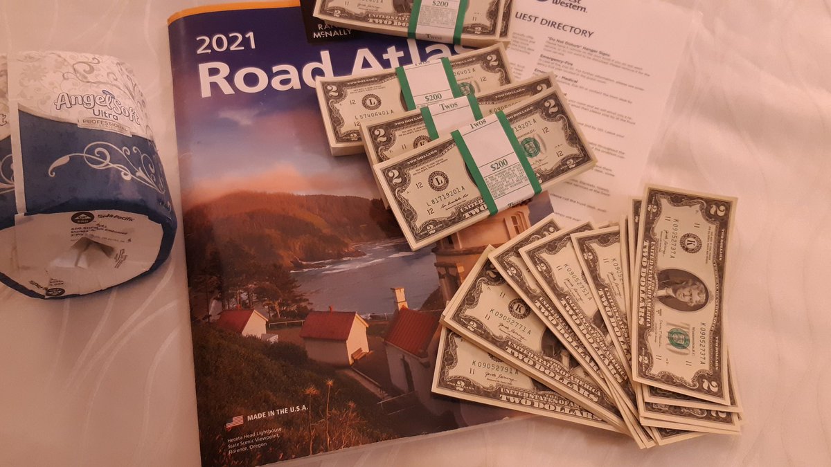 Me and <a href="/bingobingaman/">bingo</a> just started a road trip with no plans, direction or end date.

But we have a boatload of 2 dollar bills so we brought along a grand or so that we'll be buying, tipping or bribing people with along the way.

Just so we can call it the #DroppingDeuces tour.