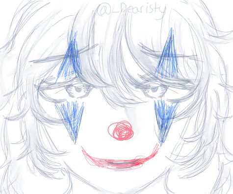 _Dearisty's tweet photo. Late night clown post ahhh #clown #art #late wow i actually did digital for one? https://t.co/HfGONZRKJK