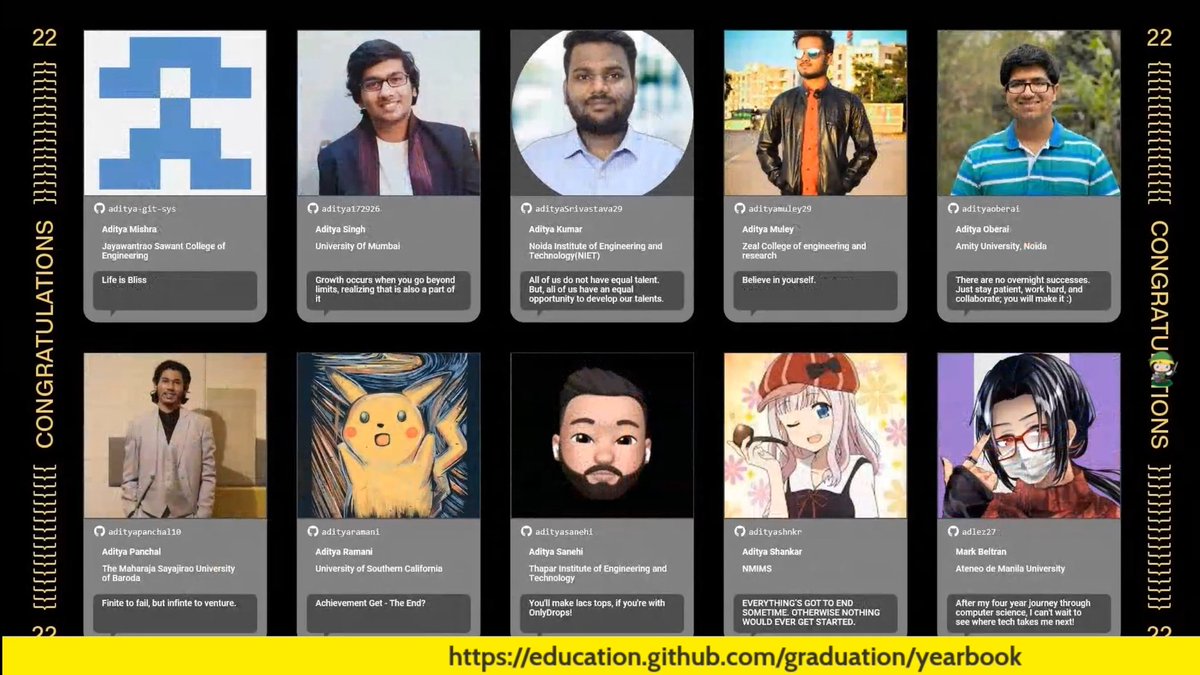 adityaoberai's tweet photo. Nothing much, just @GitHubEducation giving better farewells than my university 😛

#GitHubGraduation2022 https://t.co/B3BtgaG3bf