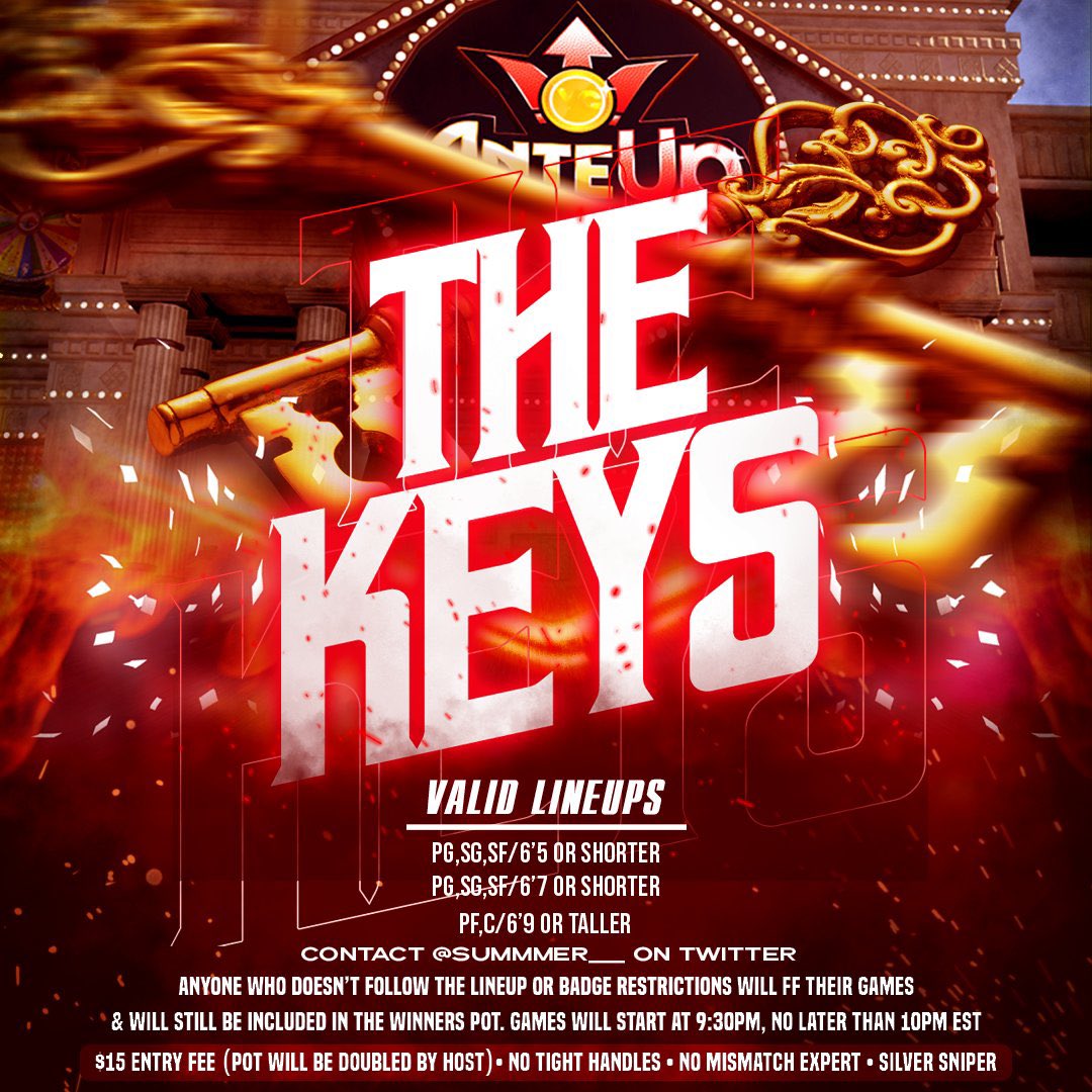 Summmers_'s tweet photo. ‼️‼️ ATTENTION ‼️‼️ WHO HAS THE KEYS TO THE STAGE❓❓❓❓❓Friday night Tourney. $500‼️‼️ 3v3 WINNER TAKES ALL. $10 entry, dm me if you want in. Shoutout to @NxmbersDontLie for the flyer!!! #RETWEET https://t.co/uxNd2y7cPR