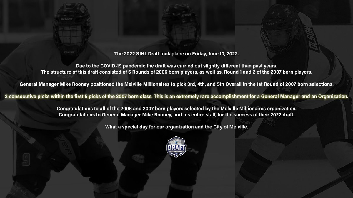 MLVMillionaires's tweet photo. 3 consecutive picks (3rd, 4th, 5th) within the first 5 picks of the 1st Round..

What an accomplishment by 
General Manager Mike Rooney..

Very rare that this happens in any hockey draft..

• @CanadiensMTL (1968)
• @TheTorontoSix (2021)

Any others you guys can think of? 💰 https://t.co/qaZIQNSX1a