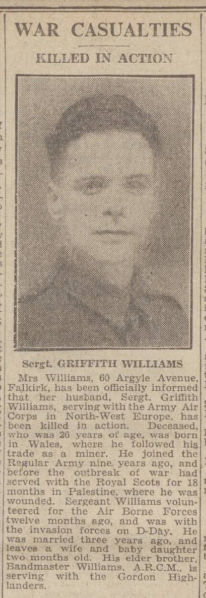 6thairborne's tweet photo. Sgt. Griffith Williams, 12th (Yorkshire) Parachute Battalion KIA 12th June 1944 aged 27 buried Ranville War Cemetery
"GOD BLESS YOU, GRIFF. YOU ARE NOT FORGOTTEN. MAY THE ANGELS GUARD THIS SPOT"
#DDAY78 #OpTonga https://t.co/ODIxdZpNYk