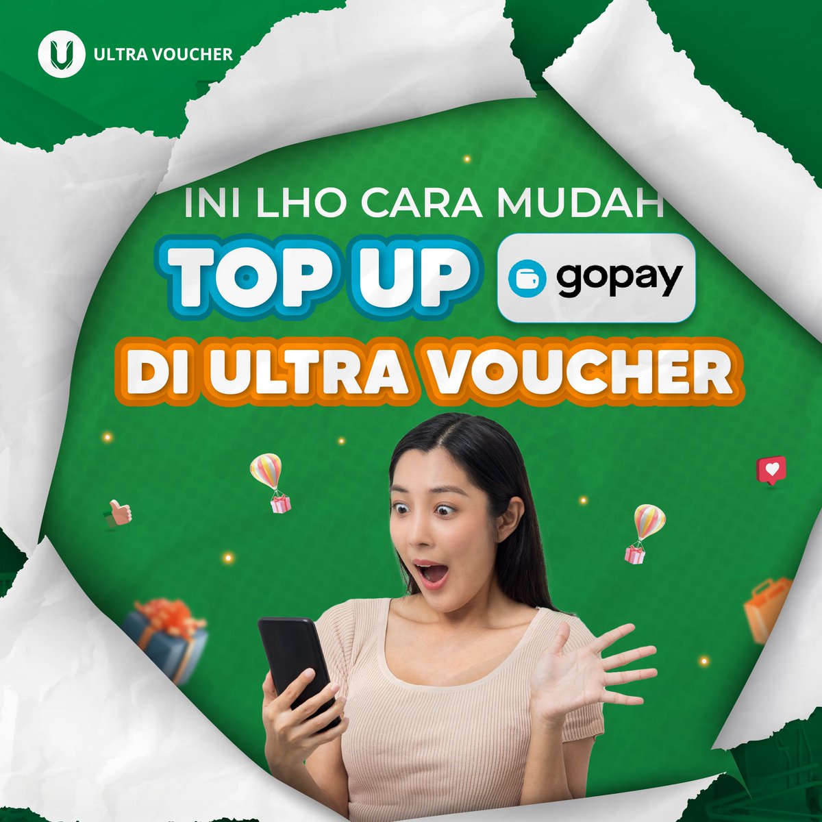 ultra_voucher's tweet photo. Udah pada tau belum nih kalau di aplikasi Ultra Voucher kamu bisa top up saldo Gopay?!
Caranya juga gampang lhooo, kamu cuma perlu ikuti step-step berikut ini ya!๐ค
#ultravoucher #PakaiUltraVoucher #VoucherDiskon #VoucherBelanja #vouchergratis #gopay #topupgopay #gopaypromo https://t.co/xJEfbDNwYx