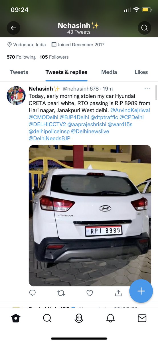 nehasinh678's tweet photo. @dcpouter please find out my car … i’m not from delhi https://t.co/0xIfLtJn6G