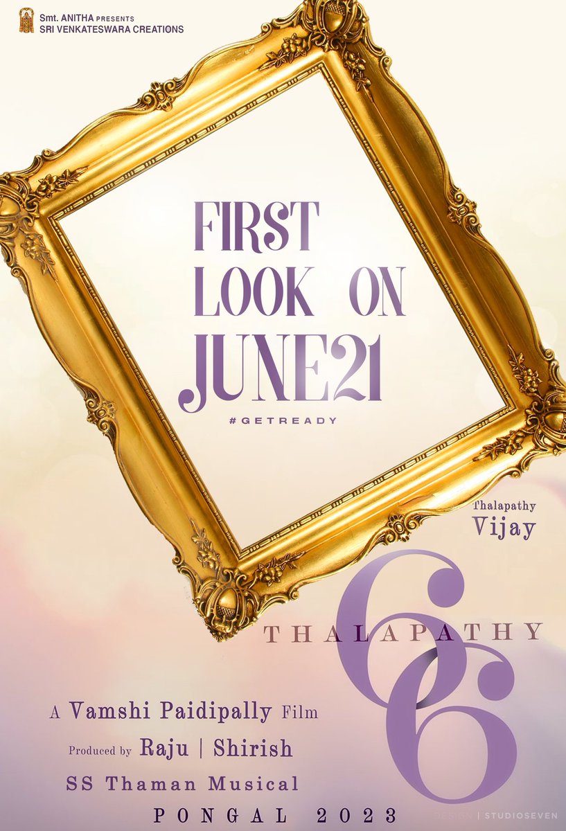 Jackson__tweets's tweet photo. #Thalapathy66 First Look Poster. #June21 #AdvHBDThalapathyVIJAY 
@actorvijay @iamRashmika https://t.co/n07qpmHjtD
