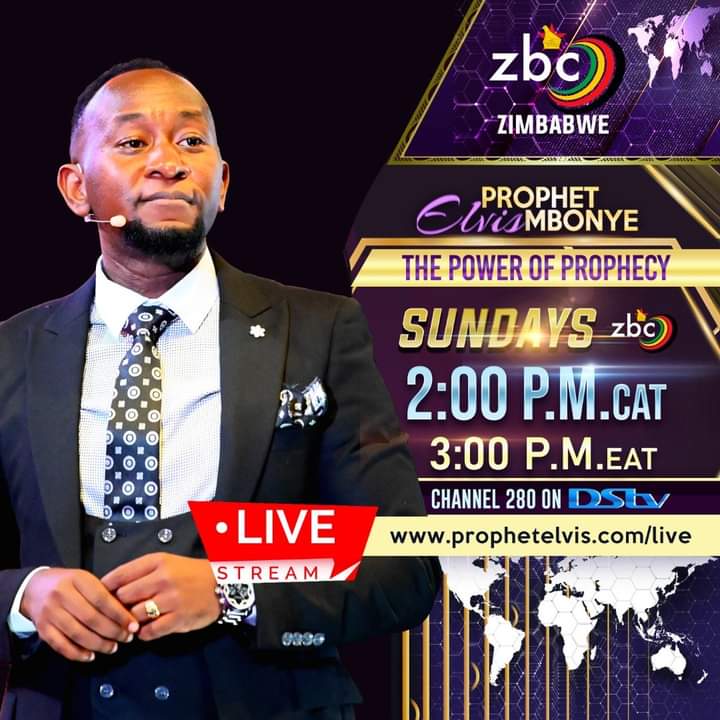 Tune in to the Power of Prophecy with Prophet Elvis Mbonye this Sunday.
NTV Kenya 🇰🇪 at 9:00am
ZNBC Zambia 🇿🇲 at 11:00am (EAT
NTV Uganda 🇺🇬 at 11:50am
Zimbabwe 🇿🇼 at 3:00pm (EAT) and
EATV Tanzania 🇹🇿 at 4:30pm, or on prophetelvis.com/live at all five times.
#ProphetElvisMbonye