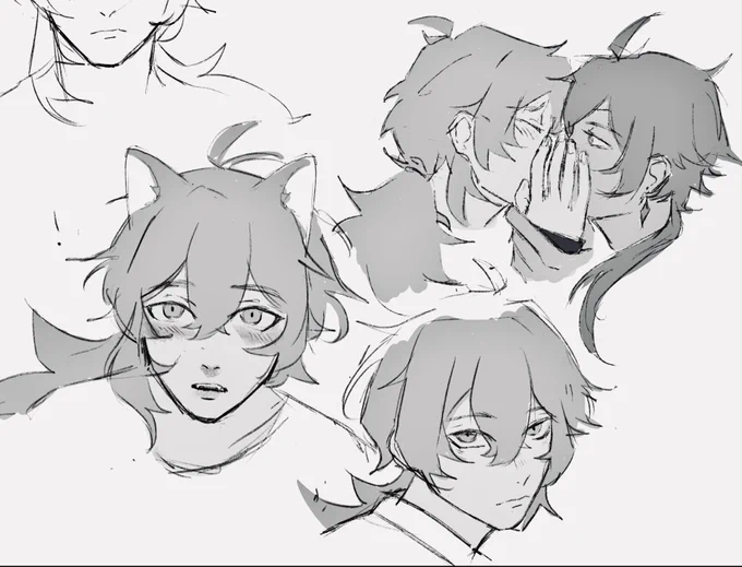 Some doodles while I try to figure out how to draw diluc lmao #luckae #genshin #Genshinlmpact 