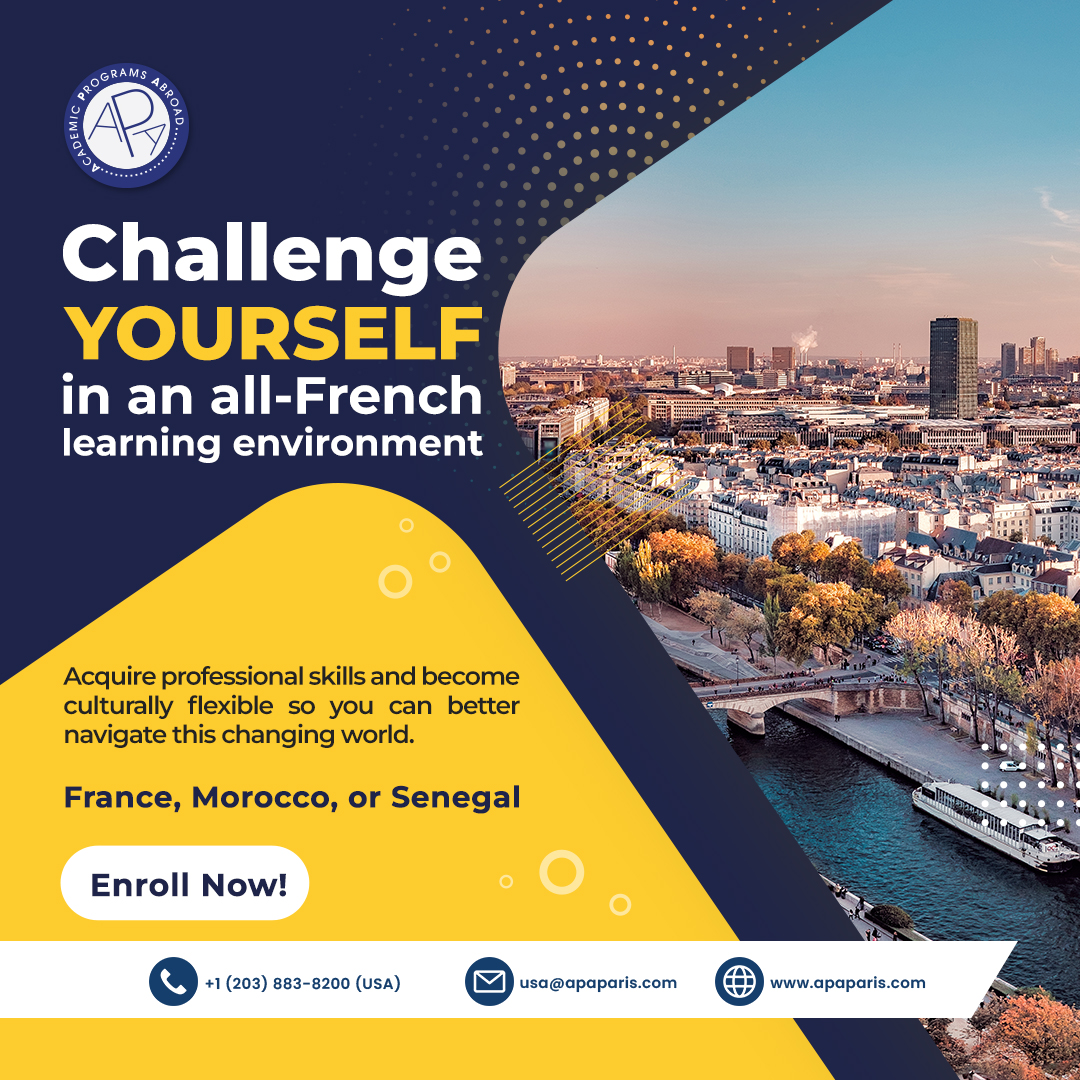 APAParis's tweet photo. Studying abroad allows you to improve your language skills. When you study abroad, you meet people who speak other languages. This improves your communication skills.
Request More Information!
https://t.co/2nByVWhIi2
.
.
#apa #dakar #admissions #study #students #goabroad
#study https://t.co/5OC3eA79Pl