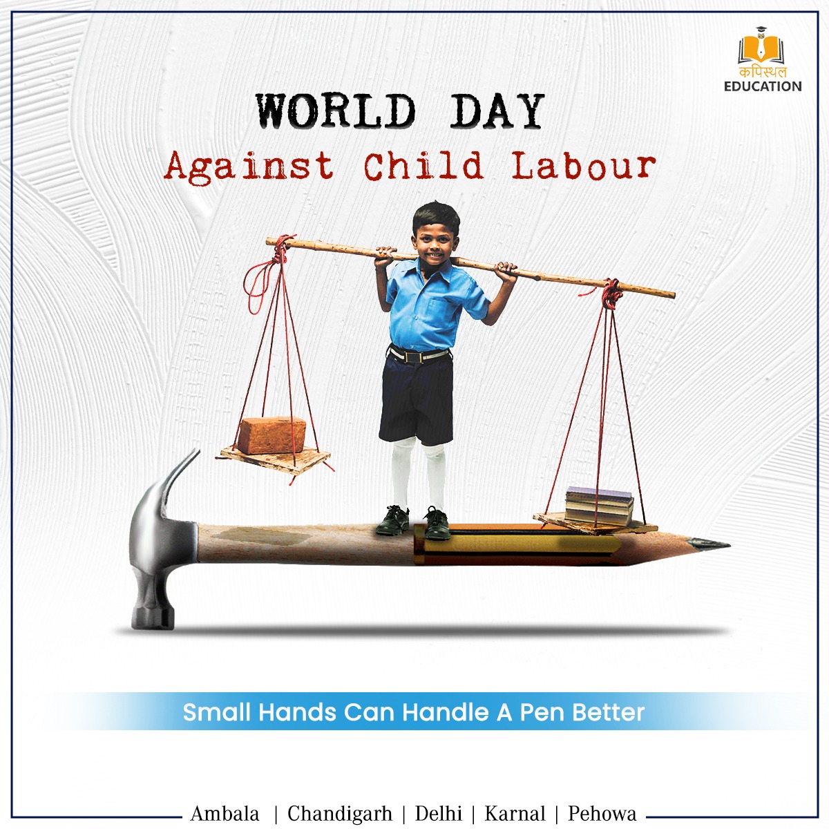 kapisthal's tweet photo. Don’t let their childhood get ruined because every child deserves to get an education and get playtime. Warm wishes on World Day Against Child Labour Day.
.
.
#kapisthaleducation #worlddayagainstchildlabour #childlabour #stopchildlabour #children #education #india #humanrights https://t.co/BA2OQaA9Aq