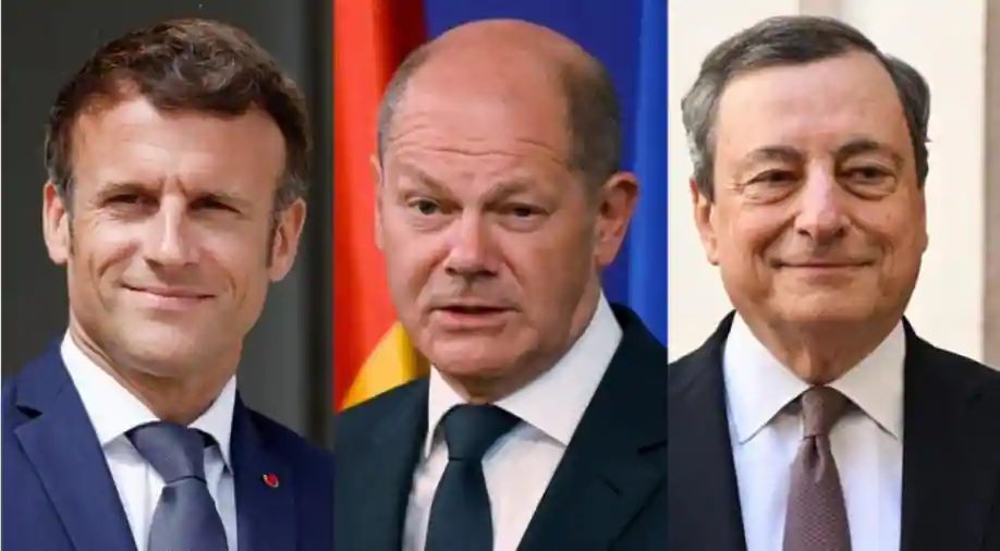 visegrad24's tweet image. German @BILD writes that Macron, Scholz &amp;amp; Draghi will go on a joint visit to Zelensky in Kyiv in late June.

Not bringing Johnson or Duda with them is a bad signal.

The goal with the trip could be to put pressure on UA to accept a “Minsk 3” peace agreement, giving up more land.