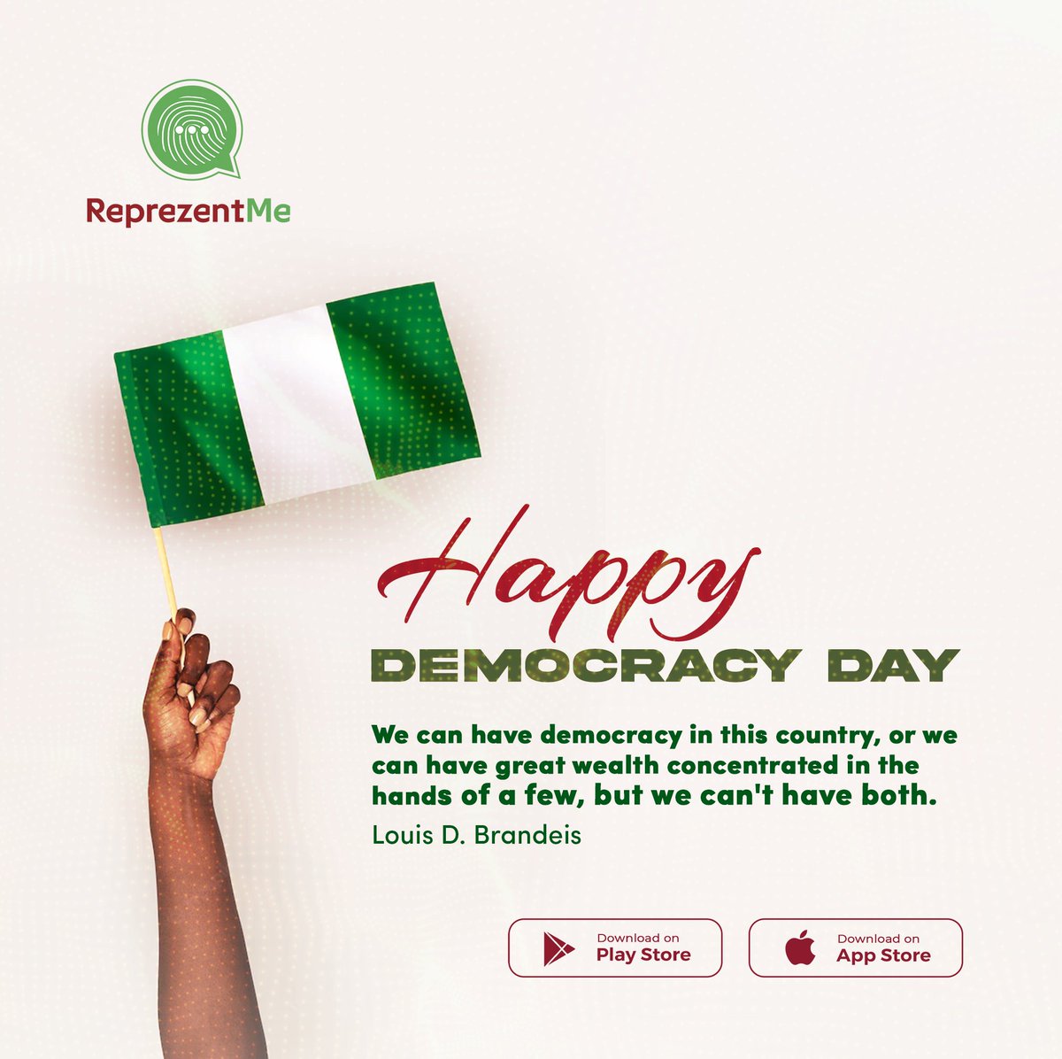 ReprezentMe1's tweet photo. The labour of our Heroes past, shall never be in vain…

Happy Democracy Day 🇳🇬

#ReprezentMe https://t.co/Nj2QM3Rn7Z