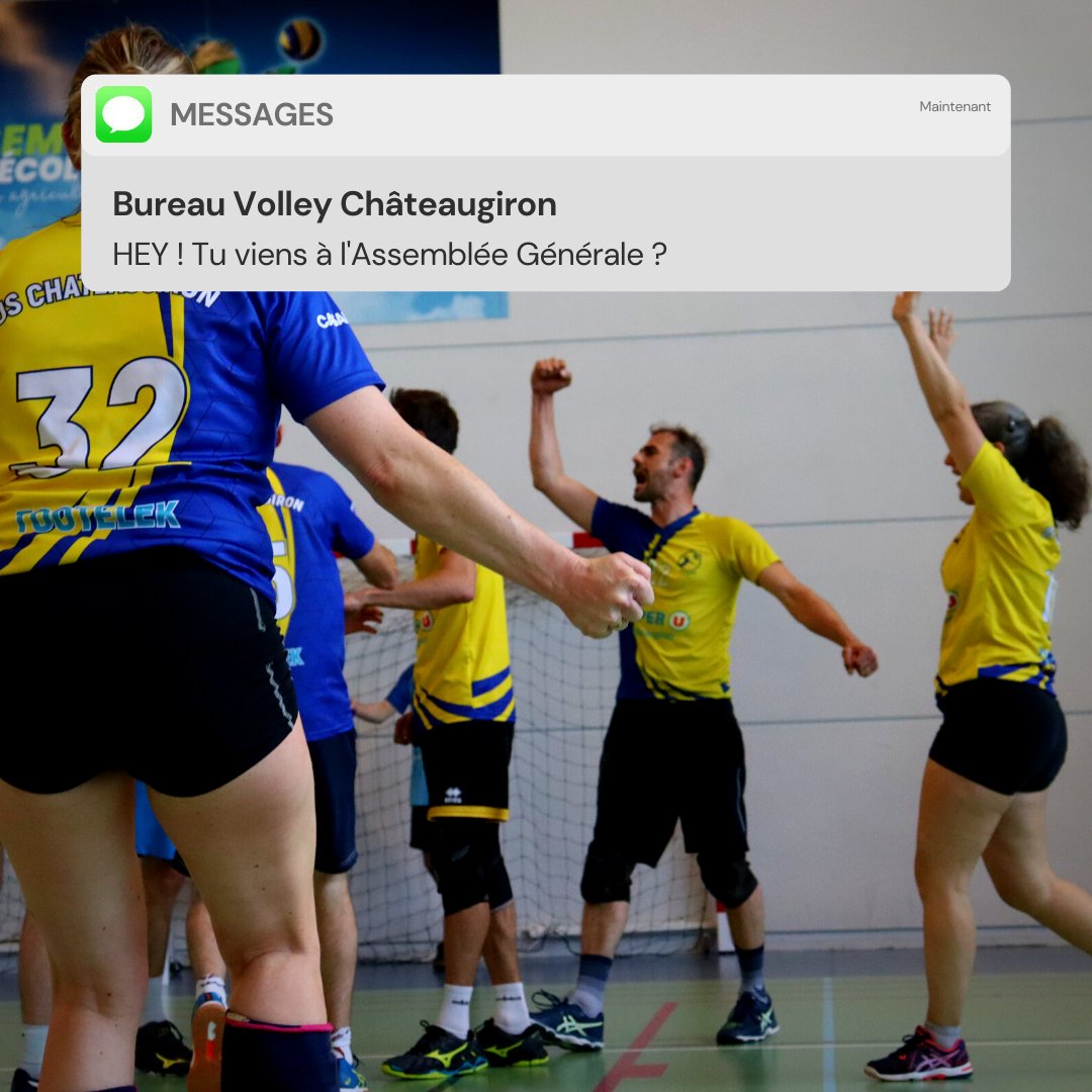 ChateauVolley's tweet photo. Bonjour bonjour,
Petit rappel : n'oubliez pas de répondre au mail sur votre présence lors de l'Assemblée Générale et au repas qui suivra. https://t.co/rkq91Buhlv
