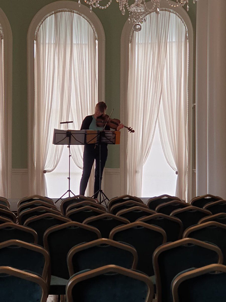 GreatMusicIrl's tweet photo. Up bright &amp; early to rehearse in the fab setting of @rathfarnhamopw the violist @rosalindventris performs the penultimate concert in the 2023 Festival. A programme of works by women in memory of Elizabeth Csibi, Professor of Viola and former Head of Strings @RIAMDublin https://t.co/pJw8Is06jb