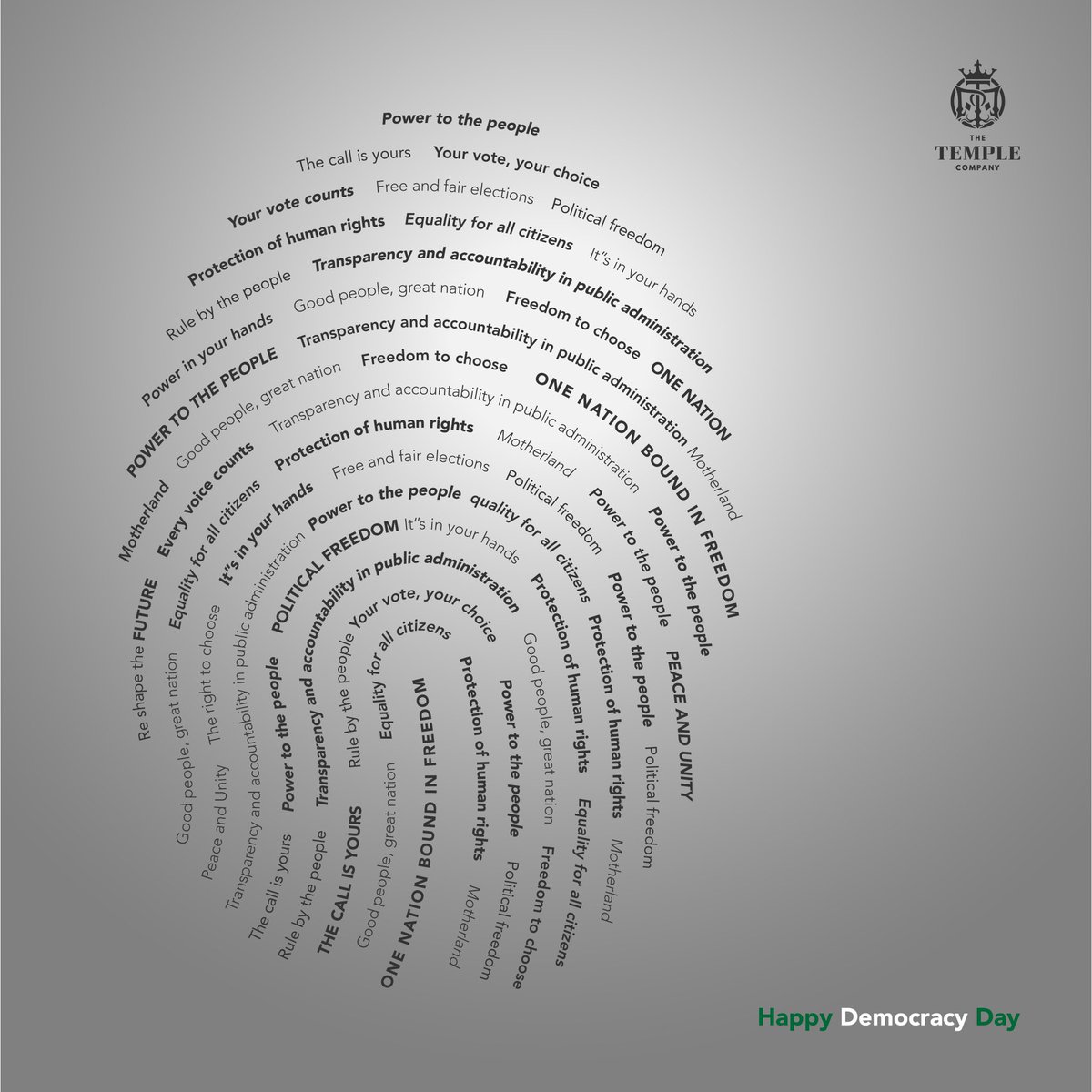 TheTempleCo's tweet photo. There is Power in your (finger)Print. 
Do get your PVC because your voice and vote count!
Happy Democracy Day, Nigeria.

We will continue to believe in One Nation bound in freedom, peace and unity 🇳🇬🙏🏽

#DemocracyDay #TMC #BeTheMovement https://t.co/ydvdQt0KjX