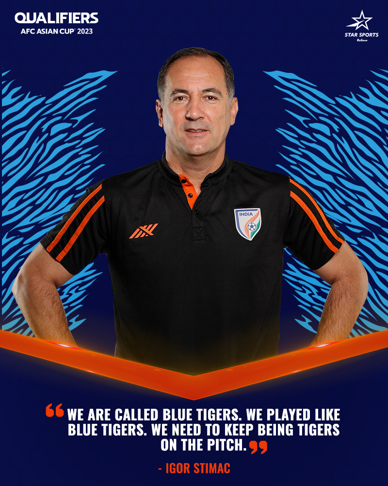 StarFootball's tweet photo. 1⃣ more hurdle awaits for the #BlueTigers after their breathtaking win in #AFGIND!

Can @stimac_igor's boys finish off the #AFCQ2023 with a win in #INDHK?

June 14, 8:30 PM | Star Sports 3/1 Bangla/Disney+Hotstar/Jio TV https://t.co/skEFMjF1VY