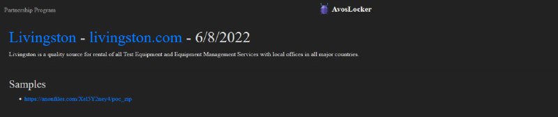 DailyDarkWeb's tweet photo. Canada 🇨🇦 -  Livingston International hacked by AvosLocker  #Ransomware 
 
Livingston International simplifies the complexities of importing and exporting, giving businesses the freedom to focus on their core functions. 

#Canada #International #business #darkweb https://t.co/3AYFZkqaMg