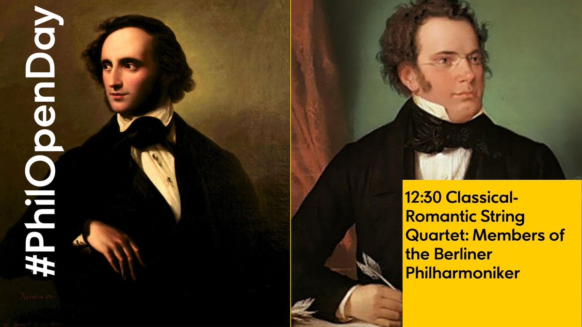 BerlinPhil's tweet photo. π»#PhilOpenDay - #free and live at 12:30 pm: Classical-Romantic String Quartet with members of the Berliner Philharmoniker playing Mendelssohn and Schubert Β» https://t.co/nuybAdusa7 #SharingMusic https://t.co/0KvyJyZic5