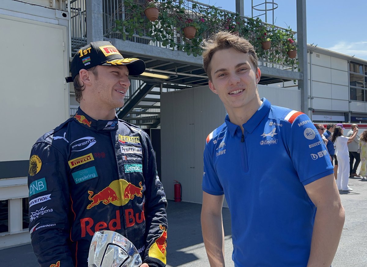 PREMA_Team's tweet photo. Look who’s here 🤩

Just a couple of @PREMA_Team @FIAFormula3 Champs 😉 https://t.co/Fza1qlgKzv