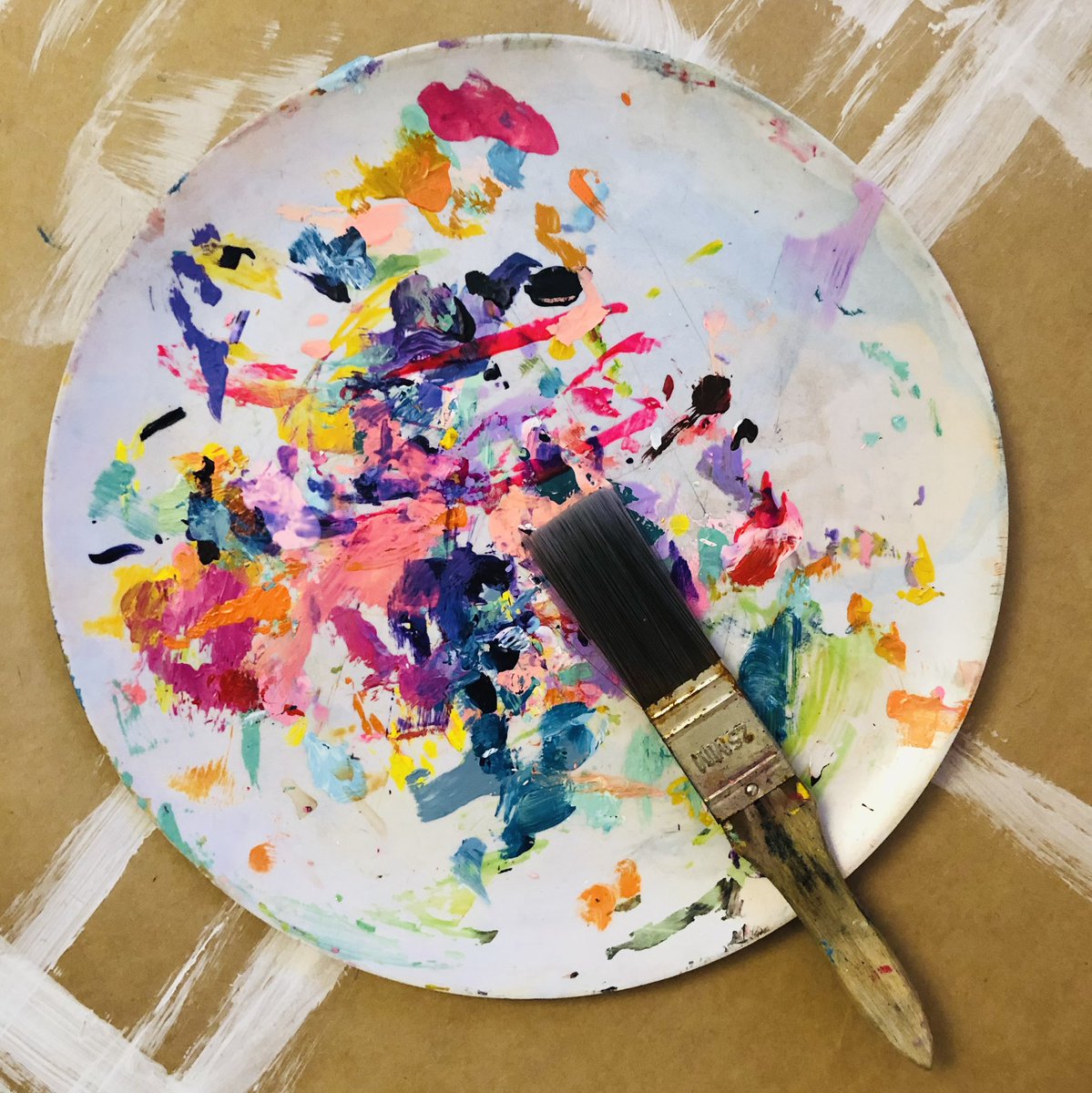 MandalouAu's tweet photo. When your paint palette becomes a pattern 😝 works like a treat @GEORGINAHOOPER_ #found #art #paint #pattern #texture #colour #inrepeat #analogue #to #digital #nftartist #playtime #creativeprocess #patternmaking #artist #art https://t.co/uu0DDaHFVk