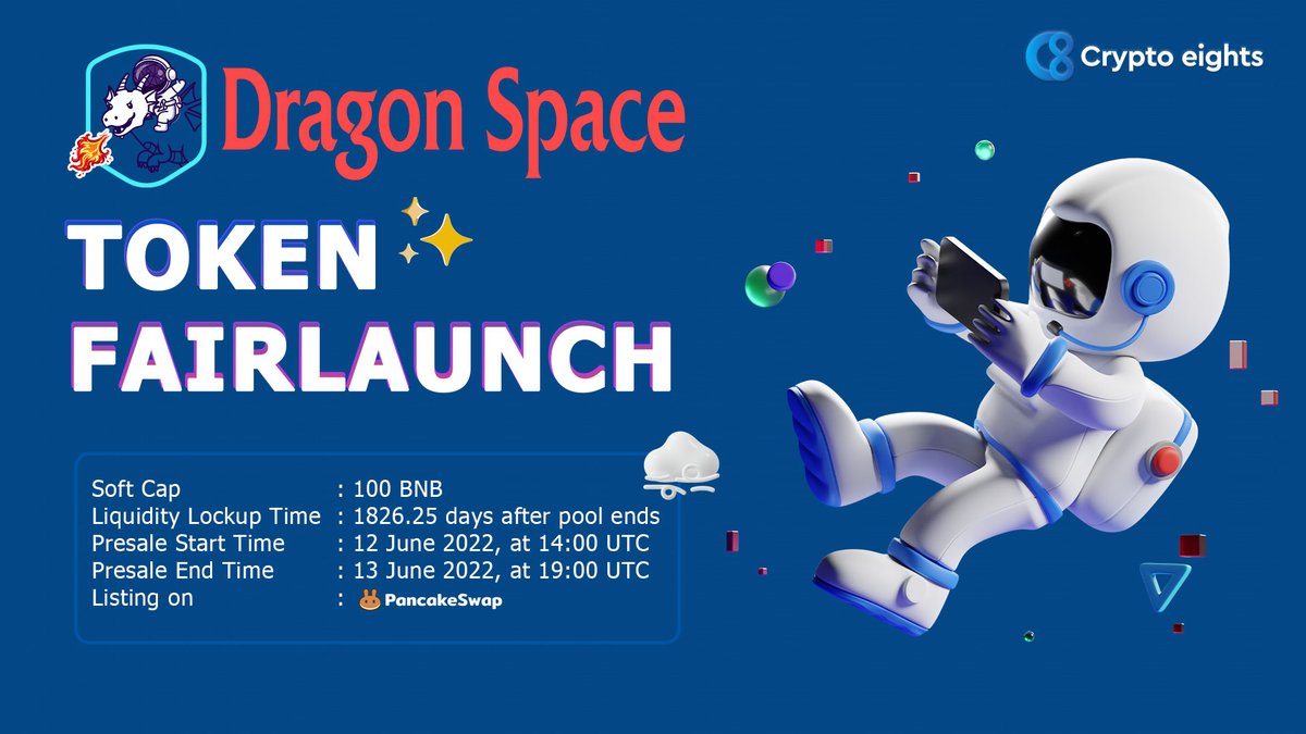 🔹 <a href="/Dragonspaceio/">Dragon Space ® | GameFi | Dual Reward</a> #xDRAGON Token Fairlaunch on <a href="/pinkecosystem/">PinkSale (Pink Ecosystem)</a> 

✅ Fixed 934.4% APY
🤑 Earn 0.000088% reward in every 3 Sec
✅ Audited by Solidgroup
🔥 CMC and CG Fasttrack within 24 hours listing

🔗 pinksale.finance/launchpad/0xaa…

#PinkSale #DragonSpace #xDragon #BSCGem #FairLaunch