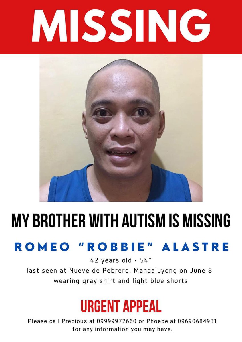 Hello mga kakampink,

Pa assist naman. Baka may makakita sa inyo ng tao na nasa picture. 
June 8 pa siya nawawala. Pa RT na rin para kumalat.

hi friends from Manda, <a href="/AnythingCher/">Cher</a> <a href="/theycallmearch_/">Archie | 1989 Era 💙</a>