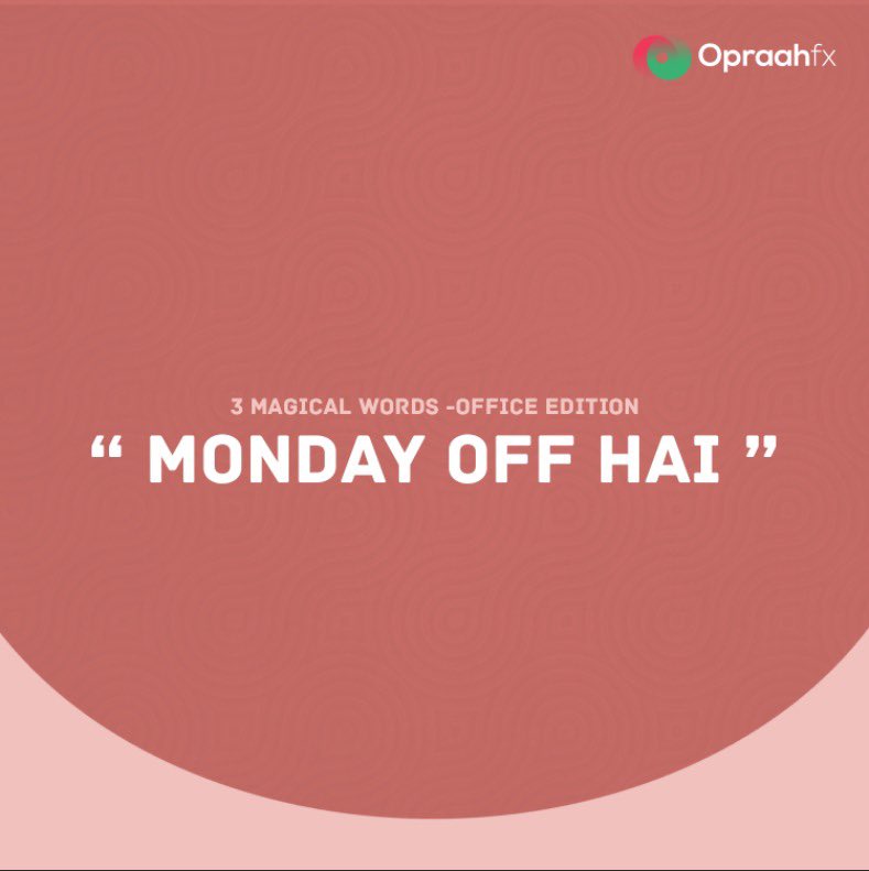Not really but sapne dekhne mai kya jata hai…

Let us know in the comments below the three words that sound like magic to your ears! 
.
.
.
.
#sunday #workdaytomorrow #monday #opraahfx #monday #influencermarketing #marketing #advertisingagency #advertising #meme #worklife