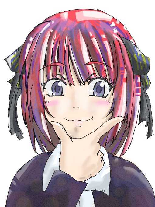 らるくらさんがTwitterに投稿した中野二乃(五等分の花嫁)のイラスト。