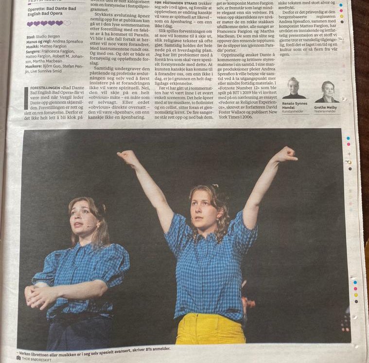 francesca fargion (@ffargion) on Twitter photo 🧡🧡🧡🧡🧡 loved performing Bad Dante by M Fargion and Andrea Spreafico in Bergen last week at <a href="/Festspillene/">Festspillene i Bergen</a> 🧡🧡🧡🧡🧡 loved performing Bad Dante by M Fargion and Andrea Spreafico in Bergen last week at <a href="/Festspillene/">Festspillene i Bergen</a>