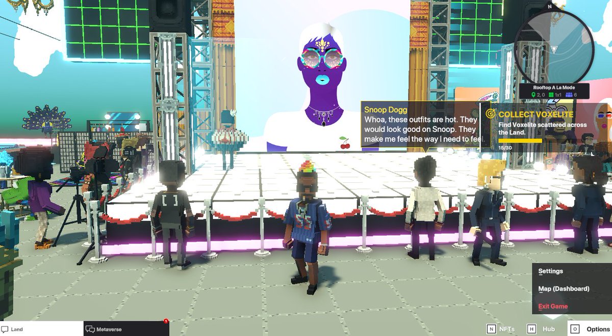 BernieSmartt's tweet photo. @TheSnoopAvatars "I just participated in this weekly event for @TheSnoopAvatars #NFT holders only. 🐶 I'll be sharing 250k mSAND with other participants! Check out my screenshot below!
👇"

 In front for the fashion show at the doggies rooftop https://t.co/ygclfqOySK