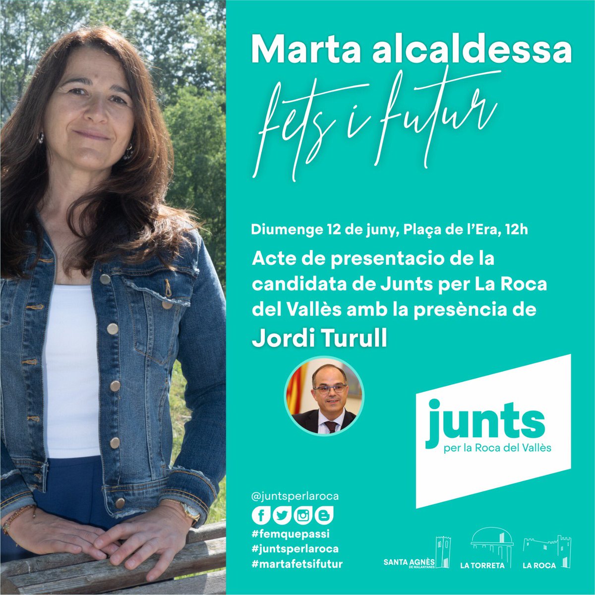 jorditurull's tweet photo. Ens veiem avui a #LaRocaDelVallès a la presentació de la #MartaPujol com a candidata a l’alcaldia de @juntsperlaroca 👇 https://t.co/ZlV5idymwJ