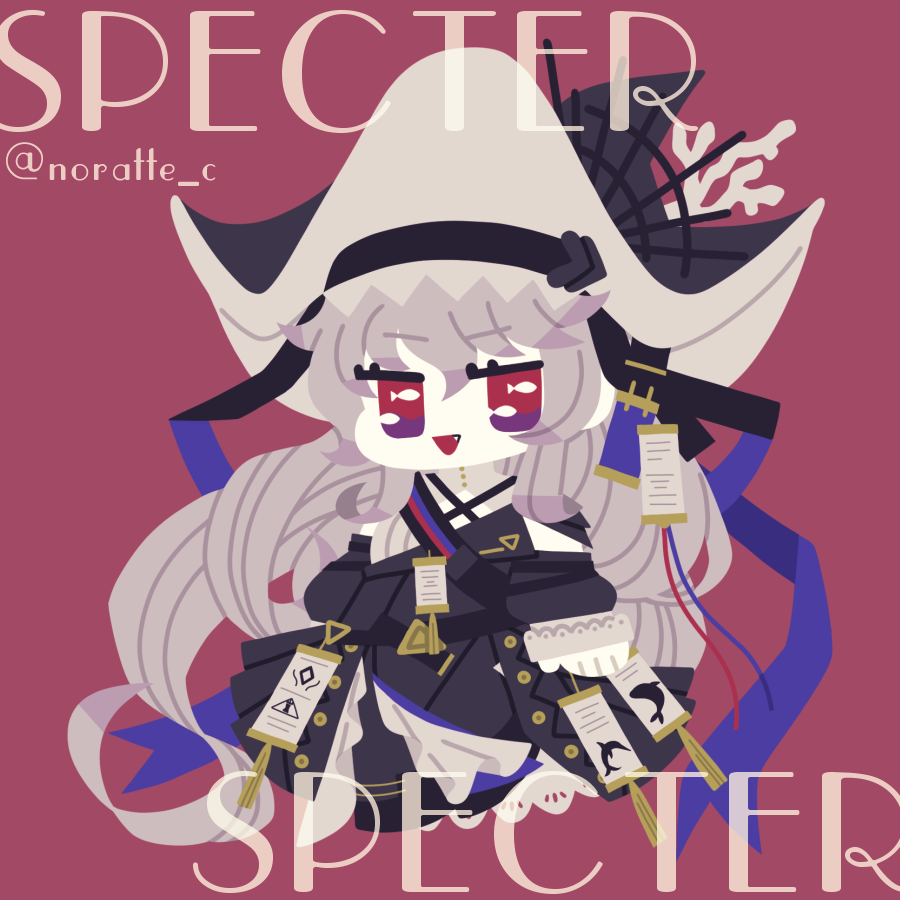 specter (arknights) 1girl red eyes solo dress long hair grey hair black dress  illustration images