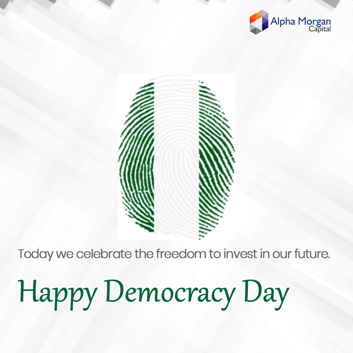 alphamorgancap's tweet photo. Happy Democracy Day from All of us at Alpha Morgan Capital.

#DemocracyDay #Sunday #Freedom #AlphaMorgan #Invest https://t.co/aTtExbtBAa
