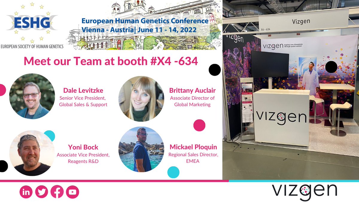 vizgen_inc's tweet photo. Time for Day 2 of #ESHG22! We're looking forward to another excellent day of connecting with the #ScientificCommunity and sharing how you can start exploring the #SpatialDimension with #MERSCOPE. Don't forget to stop booth # X4-634 to chat with our team and get your MER🐠! https://t.co/EUGmvEKakj