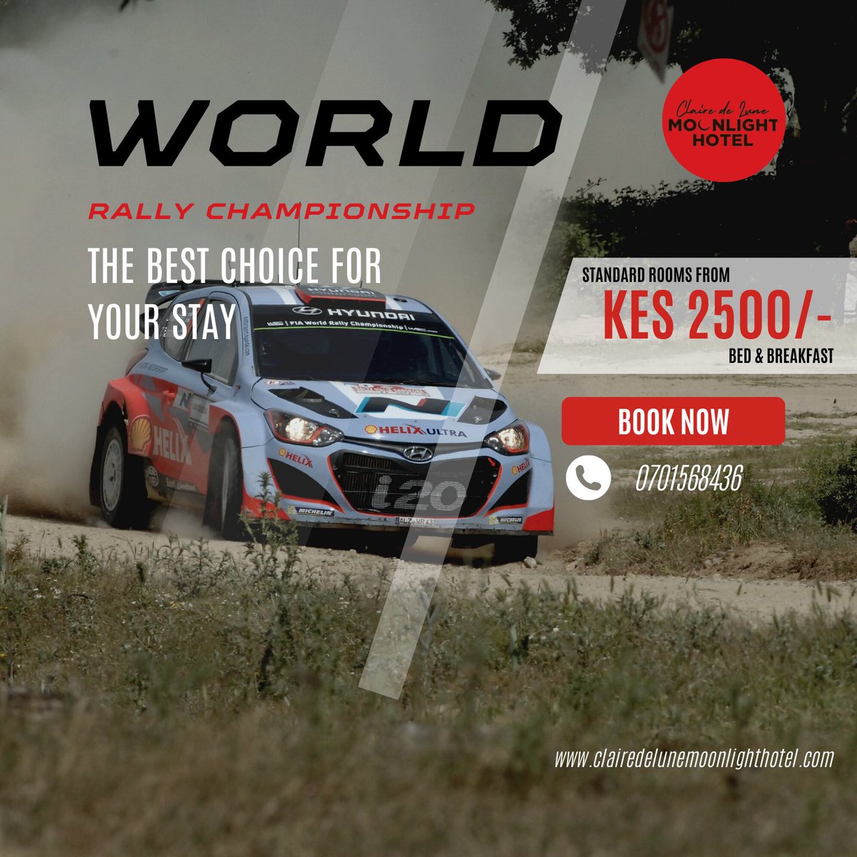 ClaireHotel's tweet image. Mark the date 🇰🇪 23 - 26 June 2022. The most exciting event and your best hotel stay during the WRC 🚙 here at Claire de Lune Moonlight Hotel

0701568436
reservation@clairedelunemoonlighthotel.com

#worldrallychampionship #rediscoverkenya #kenyarally #kenyaoffers #nakuru