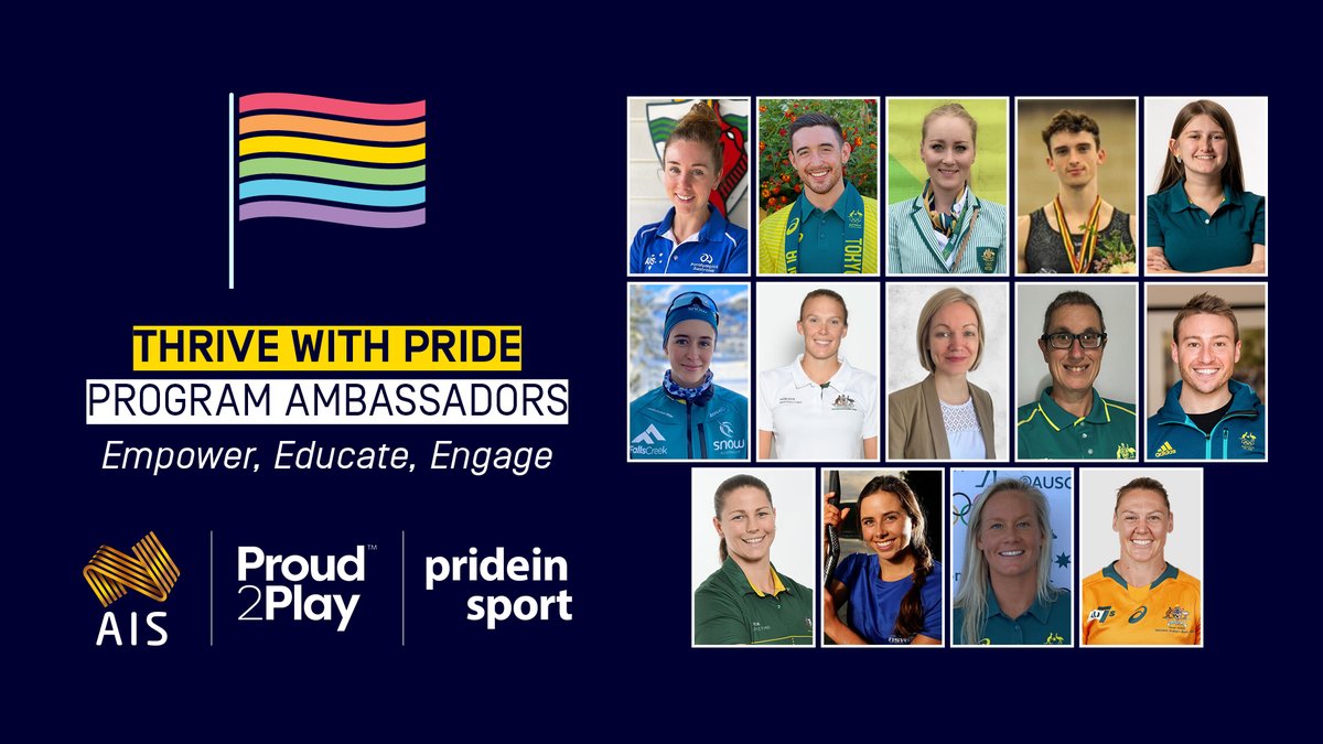 theAIS's tweet photo. As the world celebrates #PrideMonth, #theAIS is proud have launched #theAIS Thrive with Pride Program in 2022. 

🔗 Learn More about Thrive with Pride &amp; our Ambassadors  https://t.co/V9GUI6mX1V 

#Pride2022 | @proud2playinc https://t.co/xSPSGJzZYH