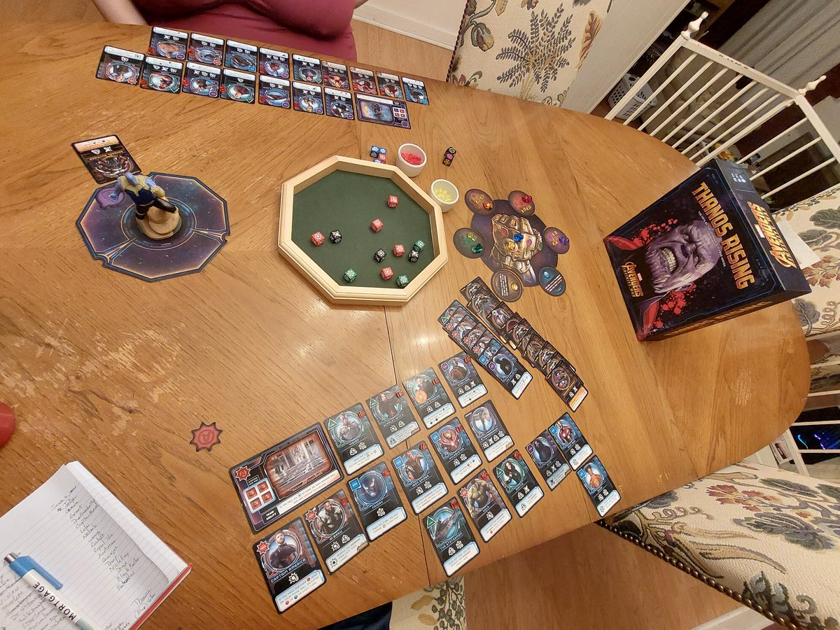 MattRains13's tweet photo. @TheOpGames We love Thanos Rising! Would love to get official prints of the expansion/promotional cards; until then I've printed my own. 😊🤜 https://t.co/YqcnaSn1U0