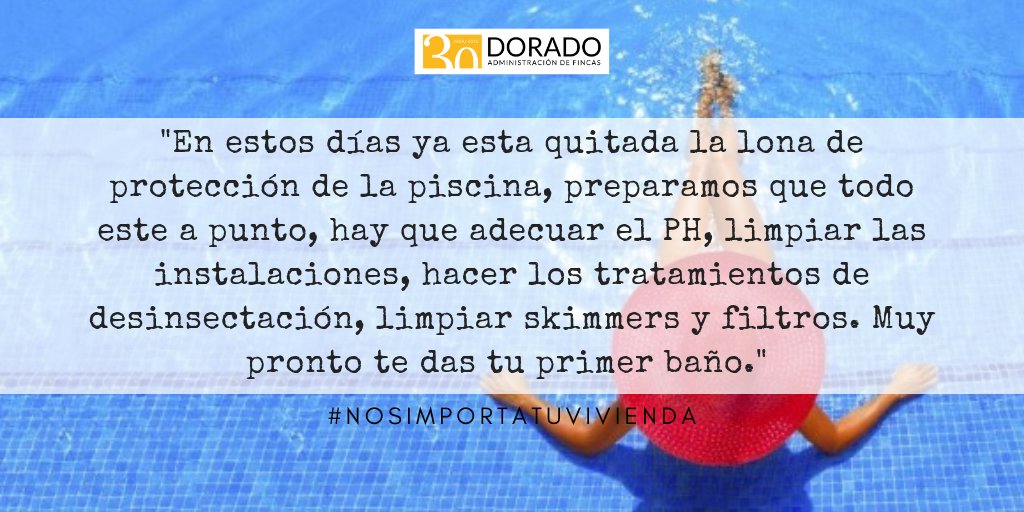 #ConsejosDeVerano para el buen uso de la #piscina de tu #ComunidadDePropietarios.  La empresa de mantenimiento seguro que cumple con todas estas normas. Y ahora a bañarse. #NosImportaTuVivienda. 👇👇