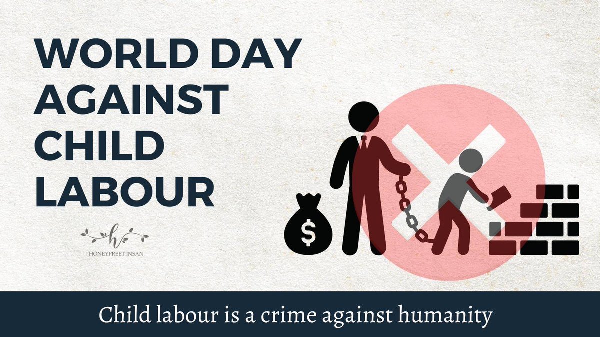 insan_honey's tweet photo. Let the cruel hands not take away the happiness and innocence of any child. Let us keep every one of them intact with universal social protection.
Extend help to educate needy children.
#WorldDayAgainstChildLabour #EndChildLabour #StopChildLabour https://t.co/FF7DZXwWrJ
