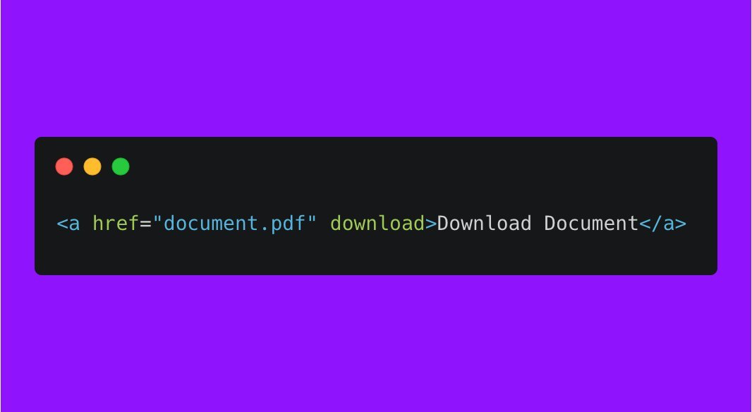 csaba_kissi's tweet photo. HTML Tip 💡

If you want to force download for a file you can use the "download" attribute in the "anchor" tag. https://t.co/lq7nPHSn0B