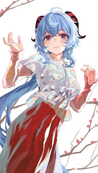 甘雨(漢服ver.)描いてます… 