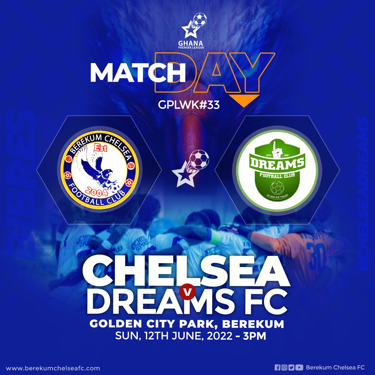 y8pty's tweet photo. โก ๐๐ผ๐๐พ๐๐ฟ๐ผ๐ โก
๐ | Dreams FC
๐ | 12/06 /22
๐๏ธ | Golden City Park
๐ | Berekum
โฐ | 15:00 GMT
๐ | GPL / Round 2
#GPLwk33| #Bibiries
#chelseadreams https://t.co/5Ih1n8hbO9