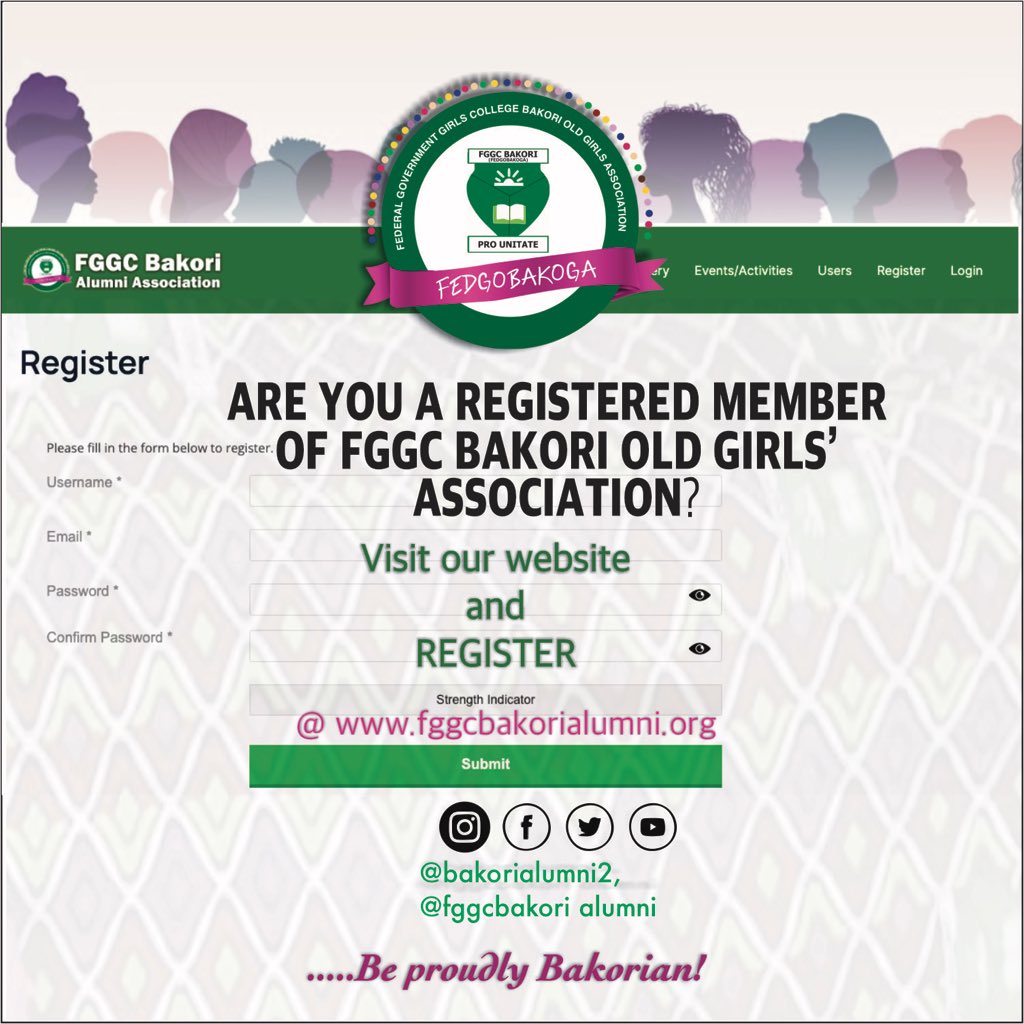 bakorialumni's tweet photo. Great Bakorians, visit our website https://t.co/Tvv0hs1Rzt and register, Let's grow our membership base. 
Be Proudly Bakorian!
#registeredmember
#heavychics
#Bakorisisterhood https://t.co/v1rFsuygbn