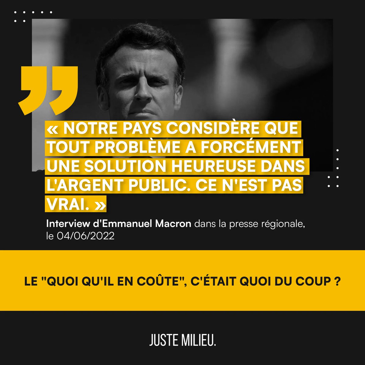 JusteMilieu3's tweet photo. La nouvelle sortie d'Emmanuel Macron

#Macron https://t.co/pwNHE9pbj3