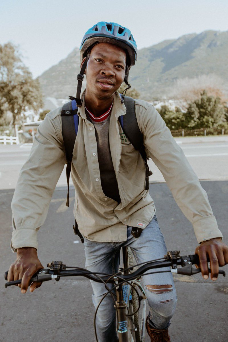 Meistergeh's tweet photo. Thanks to #pedalsforpeace for the bicycle 🚲 donation to the #sugarbirdteam (privately funded) busy clearing the mountains from invasive alien plants around Hout Bay. Now the commute from Imizamo Yethu to the mountains are much better. @geordinhl @urbanjodi https://t.co/yQmnuj3DaU