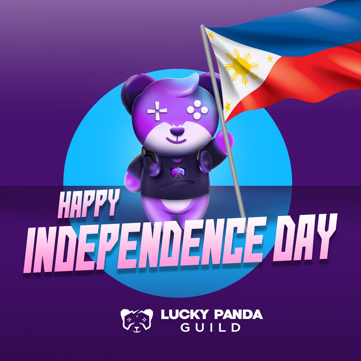 luckypandaguild's tweet photo. Today, we remember and celebrate our independence,  Pilipinas!🇵🇭🇵🇭🇵🇭

Patuloy nating mahalin ang ating bansa at kapwa. 💜

#independence #IndependenceDay #Philippines #luckypandaguild #lpgxygg #gaming https://t.co/oMQAVlRtSV