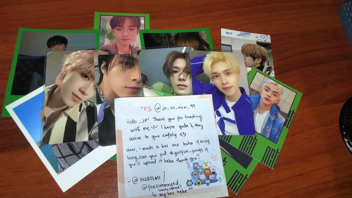 jp_on_view_99's tweet photo. @IINJE0LMI
@foxsunmoyed
>hi, thank u sooo much for trading with me, dery and yuta arrived safely, stay safe po ๐
#yoitfsm
#jp_mails https://t.co/jSKwVU8HJt