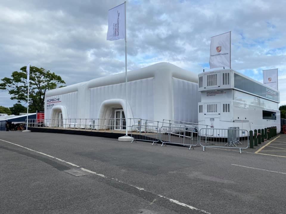 Evolutiondome's tweet photo. Bespoke 24m x 20m Cube looking great at @Oulton_Park this weekend for the Porsche Carrera Cup at @BTCC . #Events #TemporaryStructures #InflatableStructures #Hospitality https://t.co/pNJUEje28h