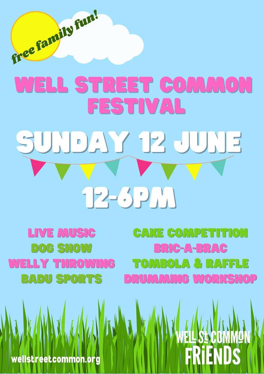 wickaward's tweet photo. Join us from 12pm today for a classic English summer festival - we can't wait to see you there! #wellstreetcommonfestival #wellstreet #wellstreetcommon #victoriapark #hackney #wellythrowing @wellstcommon https://t.co/h9ITqeXDHA